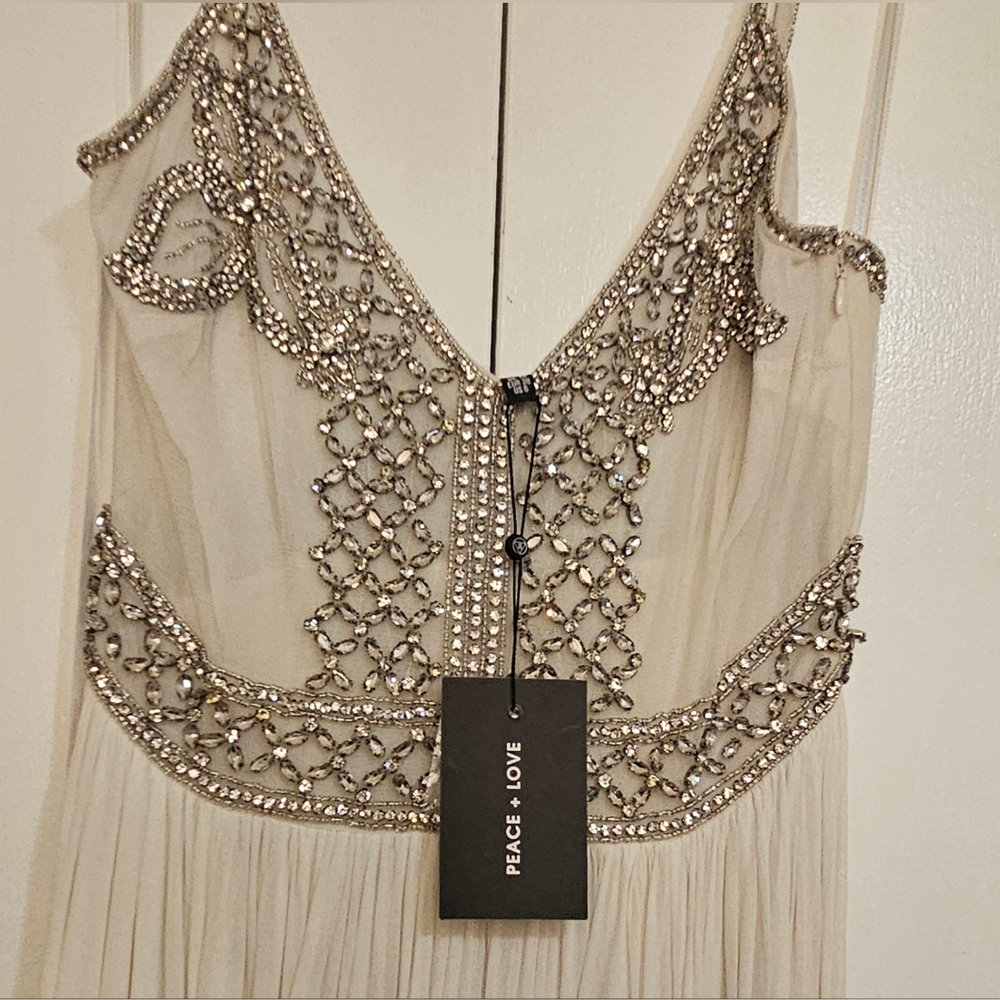 White Beaded Maxi (Peace + Love)